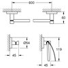 Zestaw akcesoriów toaletowych GROHE Essentials 40775001 Chrom Liczba elementów 3