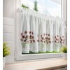 Firana gotowa EUROFIRANY Isa 150 x 60 cm Biało-bordowy Gwarancja 24 miesiące