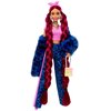 Lalka Barbie Extra Niebieski garnitur panterka Bordowe włosy HHN09 Wiek 3+