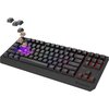Czarna klawiatura mechaniczna z podświetleniem RGB, z widocznymi przełącznikami pod kilkoma zdjętymi klawiszami. Na obudowie znajduje się logo "GENESIS".