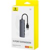 Hub BASEUS UltraJoy Lite 4w1 1 m USB 3.2 Gen. 1, Pasywny Szary Liczba portów ładujących [szt.] 1