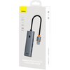 Hub BASEUS UltraJoy Series Lite 0.5 m USB 3.2 Gen. 1, Pasywny Szary Porty wyjścia USB Typu C - 1 szt.