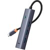 Hub BASEUS UltraJoy Series 5w1 0.22 m USB Typu C, Pasywny Szary Dodatkowe informacje Aluminiowa konstrukcja