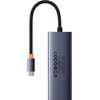 Hub BASEUS UltraJoy Series 5w1 0.22 m USB Typu C, Pasywny Szary Dodatkowe informacje Plug&Play