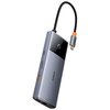 Hub BASEUS Metal Gleam Series II 6w1 USB Typu C, Pasywny Szary Dodatkowe informacje Dioda LED sygnalizująca status urządzenia