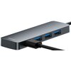 Hub BASEUS UltraJoy Lite 4w1 0.15 m USB 3.2 Gen. 1, Pasywny Szary Liczba portów ładujących [szt.] Brak