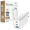 Ładowarka sieciowa ART AZ-U65W3 GaN 65W Biały Rodzaj złącza USB-C - 2 szt.