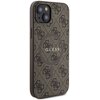 Etui GUESS 4G Collection Leather Metal Logo MagSafe do Apple iPhone 14 Plus/15 Plus Brązowy Model telefonu iPhone 15 Plus