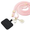 Pasek GUESS CBDY Cord Nylon 4G Metal Charm Różowy