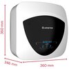 Bojler elektryczny ARISTON Andris Elite U 3105088 15 l Podumywalkowy Szerokość [mm] 360