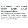 Preparat GT ONE Cockpit Cleaner 500 ml Do myjek Nie