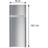 Lodówka LIEBHERR CTPELE 231 140.1cm Srebrna Funkcje Szybkie chłodzenie, Zmiana kierunku otwierania drzwi