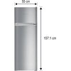 Lodówka LIEBHERR CTPELE 251 157.1cm Srebrna Kolor / wykończenie boków Srebrny