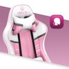 Fotel HELL'S CHAIR HC- 1004 Różowo-biało-szary Regulacja podłokietników Nie