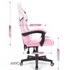 Fotel HELL'S CHAIR HC- 1004 Różowo-biało-szary Zagłówek Tak