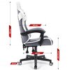 Fotel HELL'S CHAIR HC- 1004 Biało-szary Zagłówek Tak