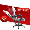 Fotel HELL'S CHAIR HC- 1004 Biało-szary Regulacja podłokietników Nie