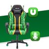 Fotel HELL'S CHAIR HC-1005 Cube Zielono-czarny Zagłówek Tak