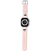 Pasek KARL LAGERFELD Karl & Choupette Heads do Apple Watch (42/44/45/49mm) Różowy Materiał Silikon