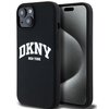 Etui DKNY Liquid Silicone White Printed Logo MagSafe do Apple iPhone 13/14/15 Czarny