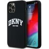 Etui DKNY Liquid Silicone White Printed Logo MagSafe do Apple iPhone 12/12 Pro Czarny