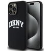 Etui DKNY Liquid Silicone White Printed Logo MagSafe do Apple iPhone 13 Pro Max Czarny