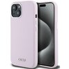 Etui DKNY Liquid Silicone Small Metal Logo MagSafe do Apple iPhone 14 Plus/15 Plus Różowy