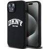 Etui DKNY Liquid Silicone White Printed Logo MagSafe do Apple iPhone 14 Plus/15 Plus Czarny