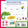 Na obrazku znajduje się gra edukacyjna "Kapitan Nauka Zabawa w sylaby" z puzzlami przedstawiającymi sylaby "pa", "ra", "sol" oraz obrazek parasola. Widoczny jest także zielony kameleon, napis "Mnóstwo możliwości układania - aż 200 słów!" oraz logo "Kapita