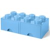 Pojemnik na LEGO z szufladkami Brick 8 Jasnoniebieski 40061736 Motyw Brick 8
