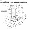 Okap BOSCH DWK67FN20 Białe szkło 431m3/h 56dB klasa A+ Filtr przeciwtłuszczowy Metalowy