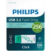 Pendrive PHILIPS Click 256GB, USB-C, Odczyt 120 Mb/s, Zapis 100 Mb/s Kolor Biało-zielony