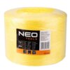 Żółty sznurek murarski z etykietą zawierającą logo "NEO TOOLS" oraz informacje: "2000 mb", "PP", "40 daN", "1000 TEX ±3%". Na etykiecie znajduje się także kod kreskowy i numer "49-934".