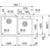 Zlewozmywak dwukomorowy FRANKE Urban UBG 620-78 114.0716.367 Łupkowy szary 50x78 Kształt Prostokątny