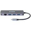 Hub D-LINK DUB-2334 USB Typu C, Pasywny Interfejs USB Typu C