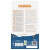 Opakowanie karmy dla kota IAMS For Vitality Tuńczyk 3 kg zawiera logo IAMS oraz hasło "Advanced Nutrition your cat needs". Na opakowaniu znajdują się informacje o korzyściach zdrowotnych, takich jak "Strong Immune System", "Healthy Skin & Coat", "Healthy Heart" i "Healthy Digestion", a także tabela z zaleceniami dotyczącymi karmienia oraz kod kreskowy.