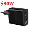 Ładowarka sieciowa GEMBIRD TA-UC-PDQC30LCD-BK-02 30W Czarny