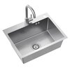 Zlewozmywak MYQ Leo LEO1CBS Inox + bateria GANGES GAN000BS Wykonanie Stal nierdzewna