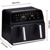 Air Fryer Frytkownica beztłuszczowa ALPINA 871125224012 8l z podwójnym koszem programator czasowy Pojemność misy [l] 8