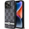 Etui DKNY Leather Checkered Mono Pattern & Printed Stripes do Apple iPhone 14 Pro Czarny