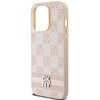 Etui DKNY Leather Checkered Mono Pattern & Printed Stripes do Apple iPhone 14 Pro Różowy Typ Etui nakładka
