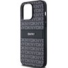 Etui DKNY Leather Mono Stripe & Metal Logo do Apple iPhone 14 Pro Czarny Typ Etui nakładka