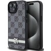 Etui DKNY Leather Checkered Mono Pattern & Printed Stripes do Apple iPhone 13/14/15 Czarny