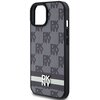 Etui DKNY Leather Checkered Mono Pattern & Printed Stripes do Apple iPhone 13/14/15 Czarny Seria telefonu iPhone