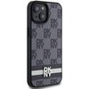 Etui DKNY Leather Checkered Mono Pattern & Printed Stripes do Apple iPhone 13/14/15 Czarny Model telefonu iPhone 13