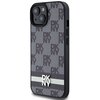 Etui DKNY Leather Checkered Mono Pattern & Printed Stripes do Apple iPhone 13/14/15 Czarny Model telefonu iPhone 15