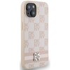 Etui DKNY Leather Checkered Mono Pattern & Printed Stripes do Apple iPhone 13/14/15 Różowy Seria telefonu iPhone