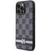 Etui DKNY Leather Checkered Mono Pattern & Printed Stripes do Apple iPhone 14 Pro Max Czarny Seria telefonu iPhone
