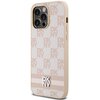 Etui DKNY Leather Checkered Mono Pattern & Printed Stripes do Apple iPhone 14 Pro Max Różowy Seria telefonu iPhone