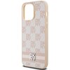 Etui DKNY Leather Checkered Mono Pattern & Printed Stripes do Apple iPhone 14 Pro Max Różowy Typ Etui nakładka